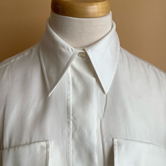 GANT Eggshell Relaxed Flap Pocket Dagger Collar Shirt Size 6 - Picture 6 of 15